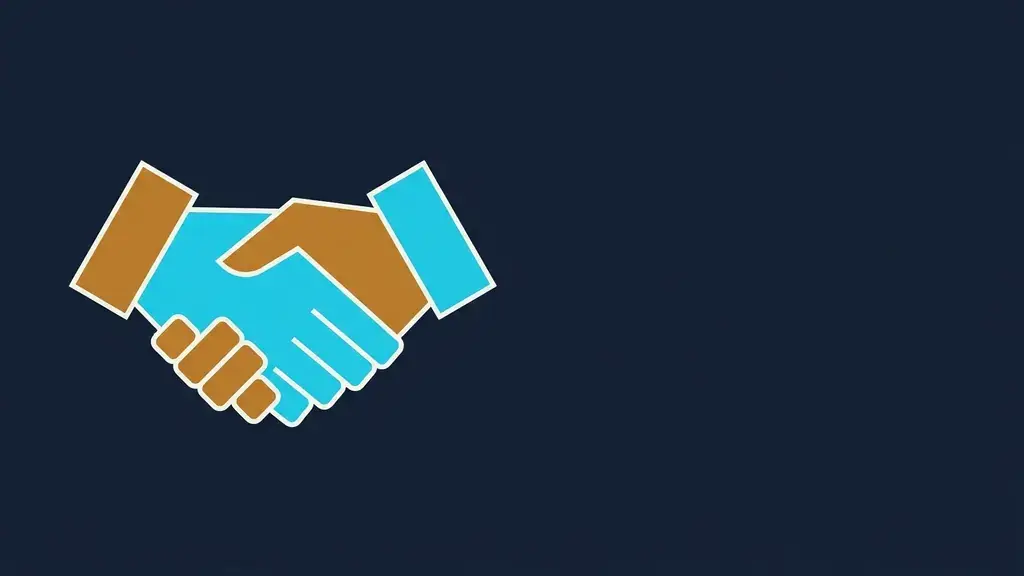 تكوين هندسي مجرّد يمثّل توازن أطراف التفاوض